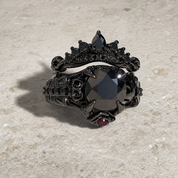Together Forever- 1.25 Carat Black Diamond Option Gothic Ring Set-Black Diamonds New York