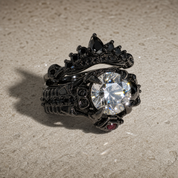 Together Forever- 1.25 Carat Black Diamond Option Gothic Ring Set-Black Diamonds New York