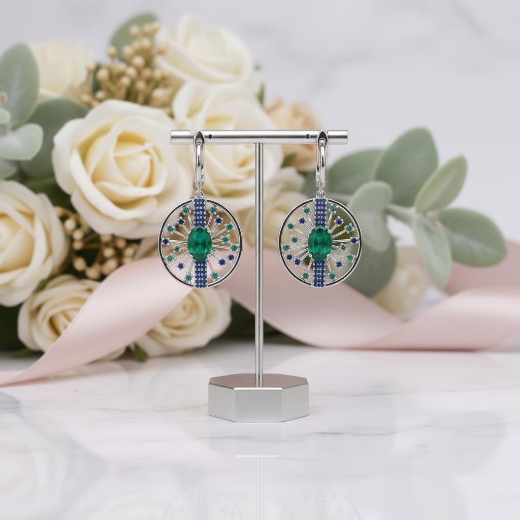 2.5Ct Natural Agate Gemstone Drop Earrings-Black Diamonds New York