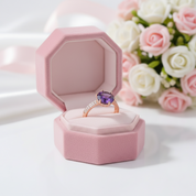 2.5ct Purple Amethyst Rose Gold Ring-Black Diamonds New York