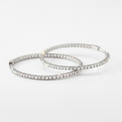 2.5mm Full Diamond Option Hoop Earrings-Black Diamonds New York