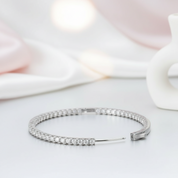 2.5mm Full Diamond Hoop Earrings-Black Diamonds New York