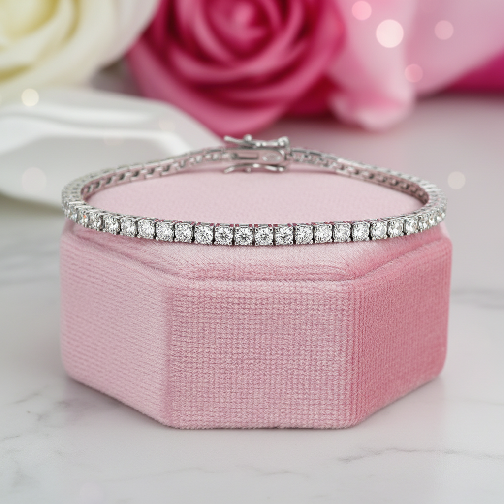 2.5mm Full Diamond Women's Tennis Bracelet-Black Diamonds New York