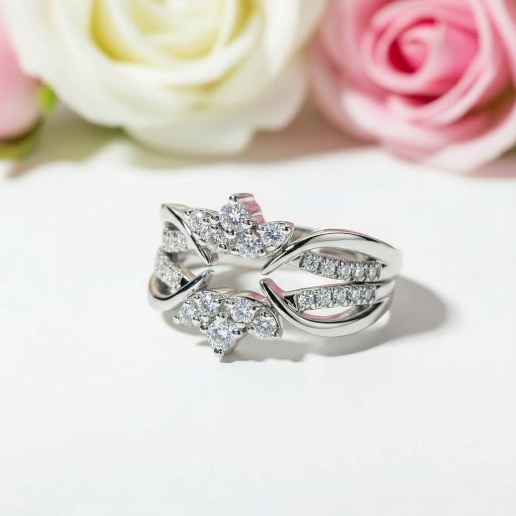 2.5mm Round Cut Diamond Bridal Ring Set-Black Diamonds New York