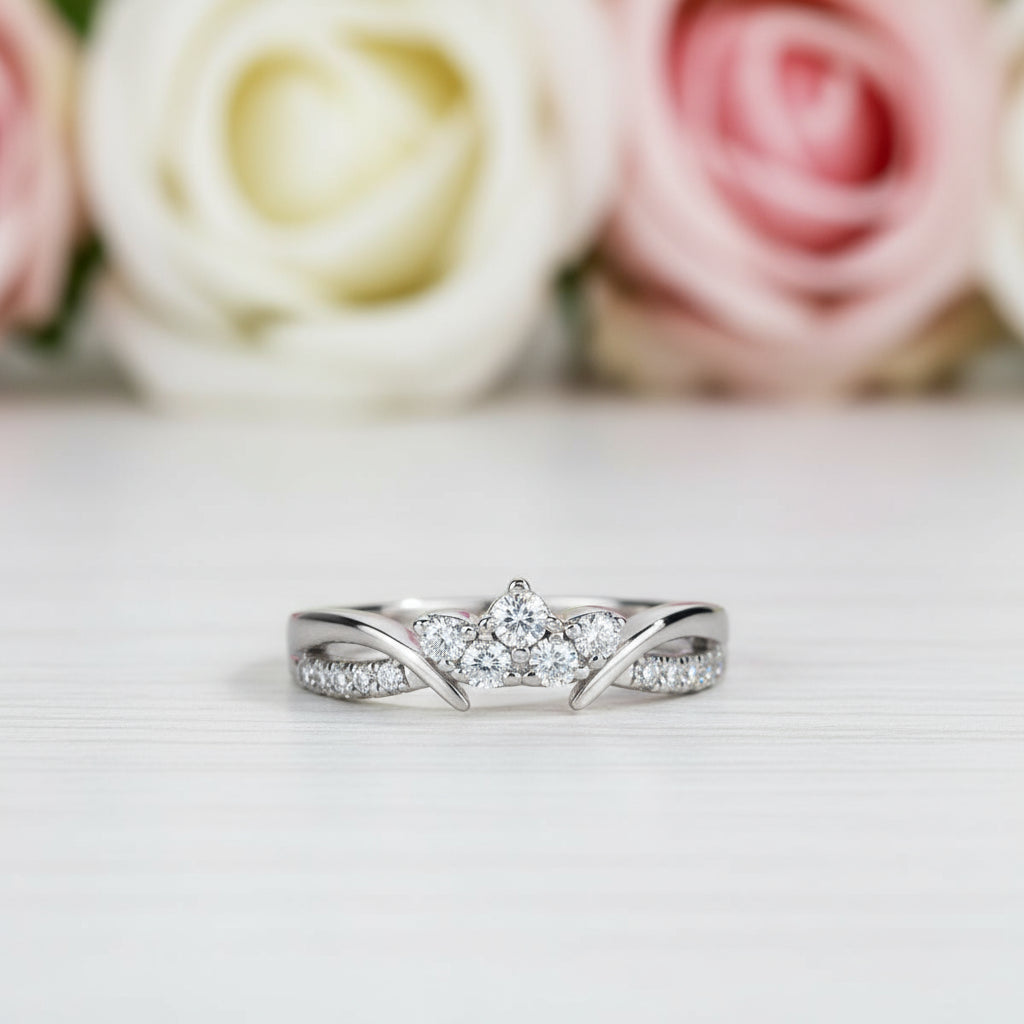 2.5mm Round Cut Diamond Bridal Ring Set-Black Diamonds New York