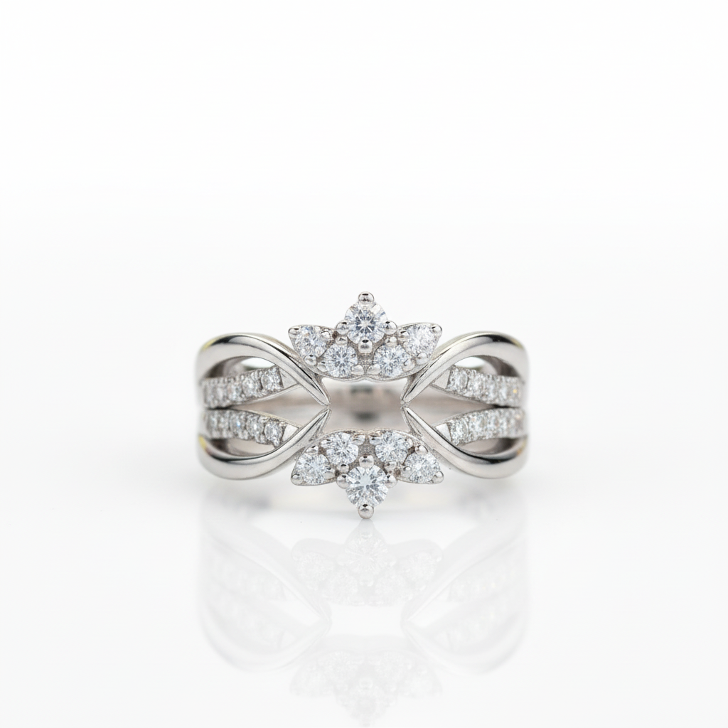2.5mm Round Cut Diamond Option Bridal Ring Set-Black Diamonds New York