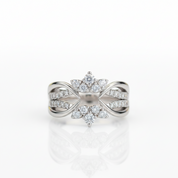 2.5mm Round Cut Diamond Option Bridal Ring Set-Black Diamonds New York