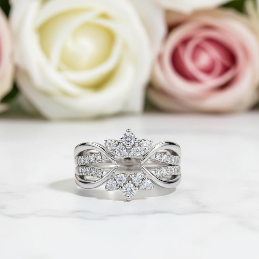 2.5mm Round Cut Diamond Bridal Ring Set-Black Diamonds New York