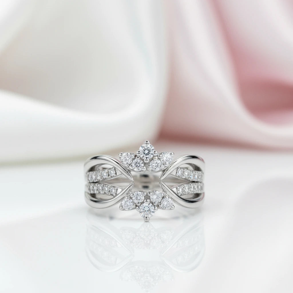 2.5mm Round Cut Diamond Option Bridal Ring Set-Black Diamonds New York
