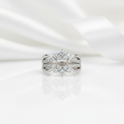 2.5mm Round Cut Diamond Option Bridal Ring Set-Black Diamonds New York