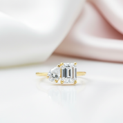 2.8 Ctw Diamond Option Two Stone Engagement Ring-Black Diamonds New York