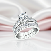 2Pcs Classic Round Cut Diamond Wedding Ring Set-Black Diamonds New York