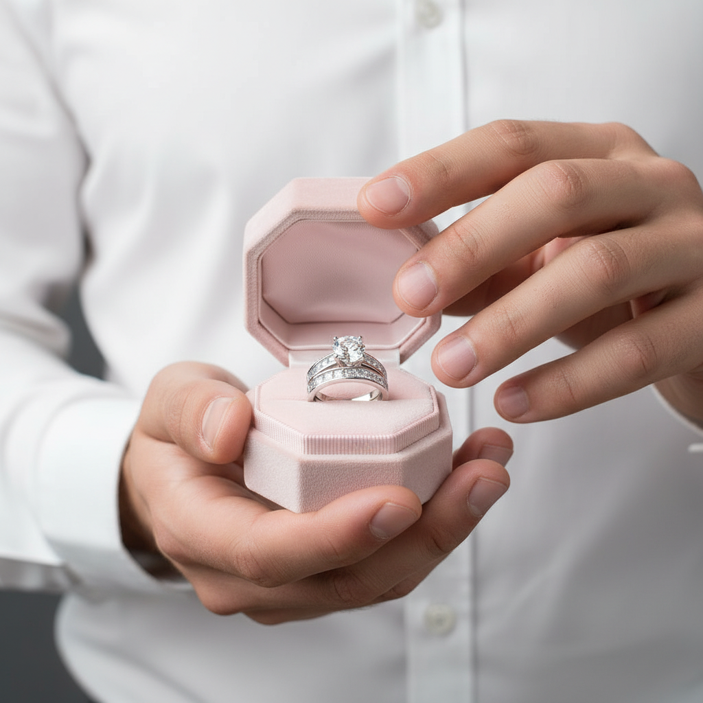 2Pcs Classic Round Cut Diamond Wedding Ring Set-Black Diamonds New York