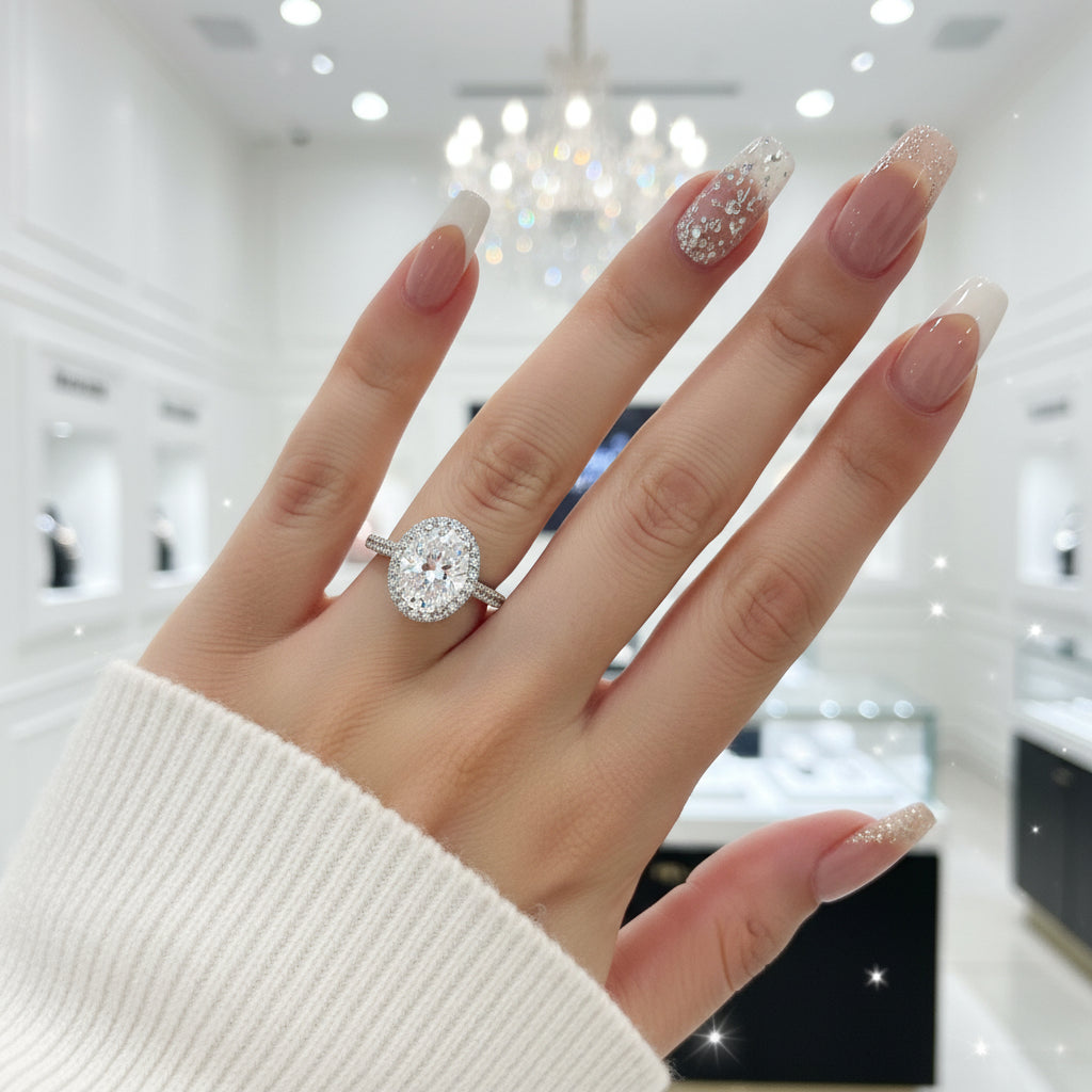 2.0ct Oval-cut Diamond Four Prong Engagement Ring-Black Diamonds New York