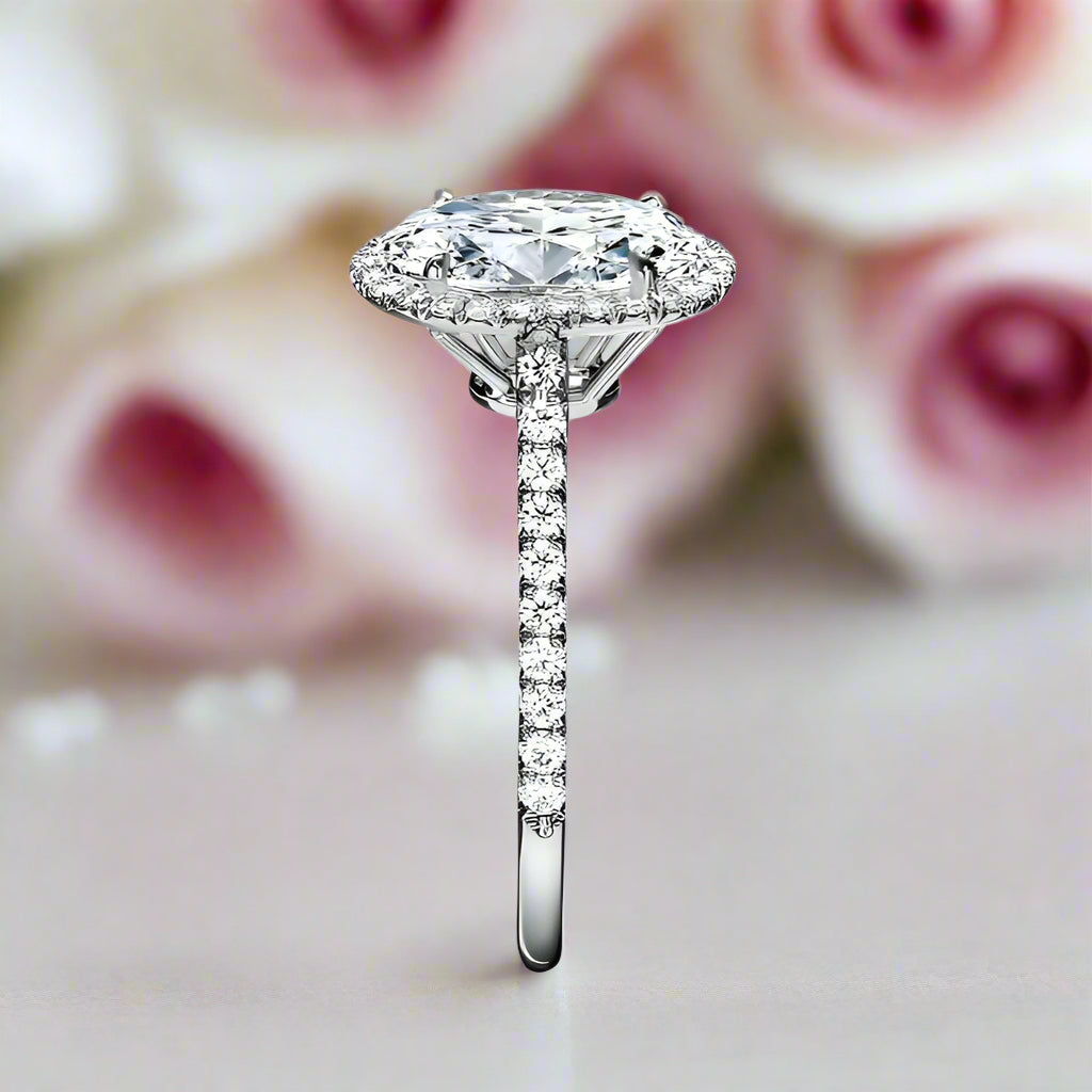 2.0ct Oval-cut Diamond Four Prong Engagement Ring-Black Diamonds New York