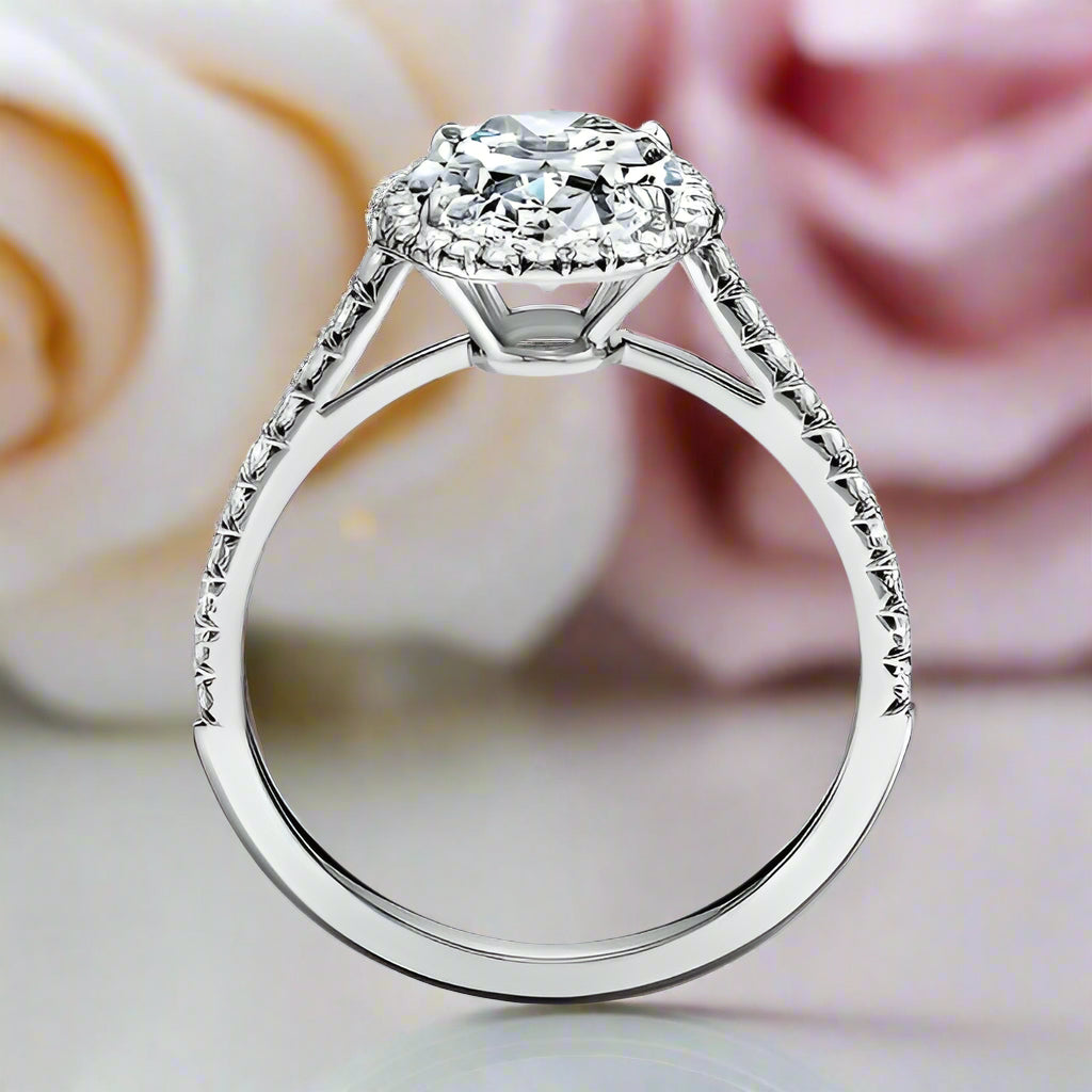 2.0ct Oval-cut Diamond Four Prong Engagement Ring-Black Diamonds New York