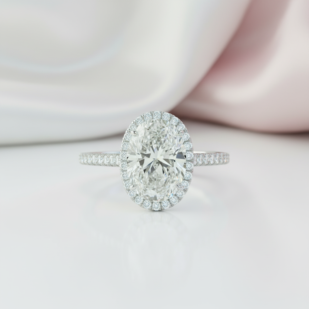 2.0ct Oval-cut Diamond Option Four Prong Engagement Ring-Black Diamonds New York