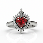 Against All Odds- Heart Shape Diamond Option Gothic Engagement Ring-Black Diamonds New York