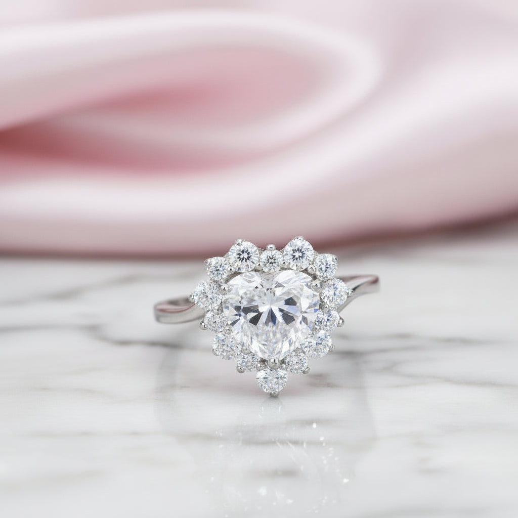 2.5 Carat Heart Cut Engagement Ring-Black Diamonds New York
