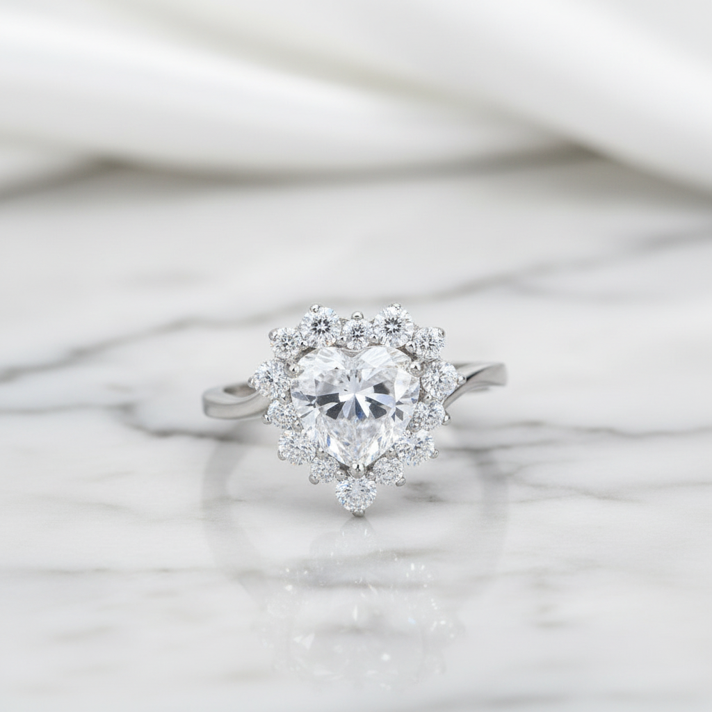 2.5 Carat Heart Cut Engagement Ring-Black Diamonds New York