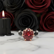 Through Eternity Ring- 3 ct Round Cut Diamond with Spider Legs Gothic Wedding Ring-Black Diamonds New York