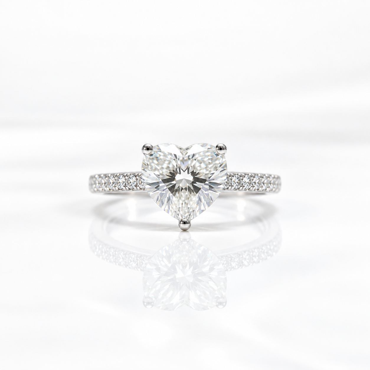 2 Carat Heart Cut Diamond Option Forever Love Engagement Ring-Black Diamonds New York