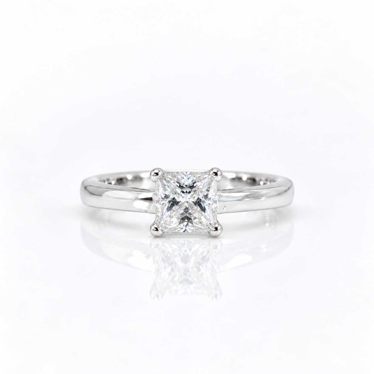 2 Carat Princess Cut Diamond Option Classic Engagement Ring-Black Diamonds New York
