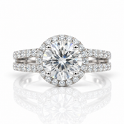 2 Carat Round Cut Diamond Option Split Shank Engagement Ring-Black Diamonds New York