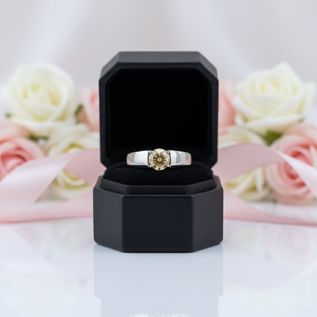 2 Carat Yellow Diamond Men's Diamond Ring-Black Diamonds New York