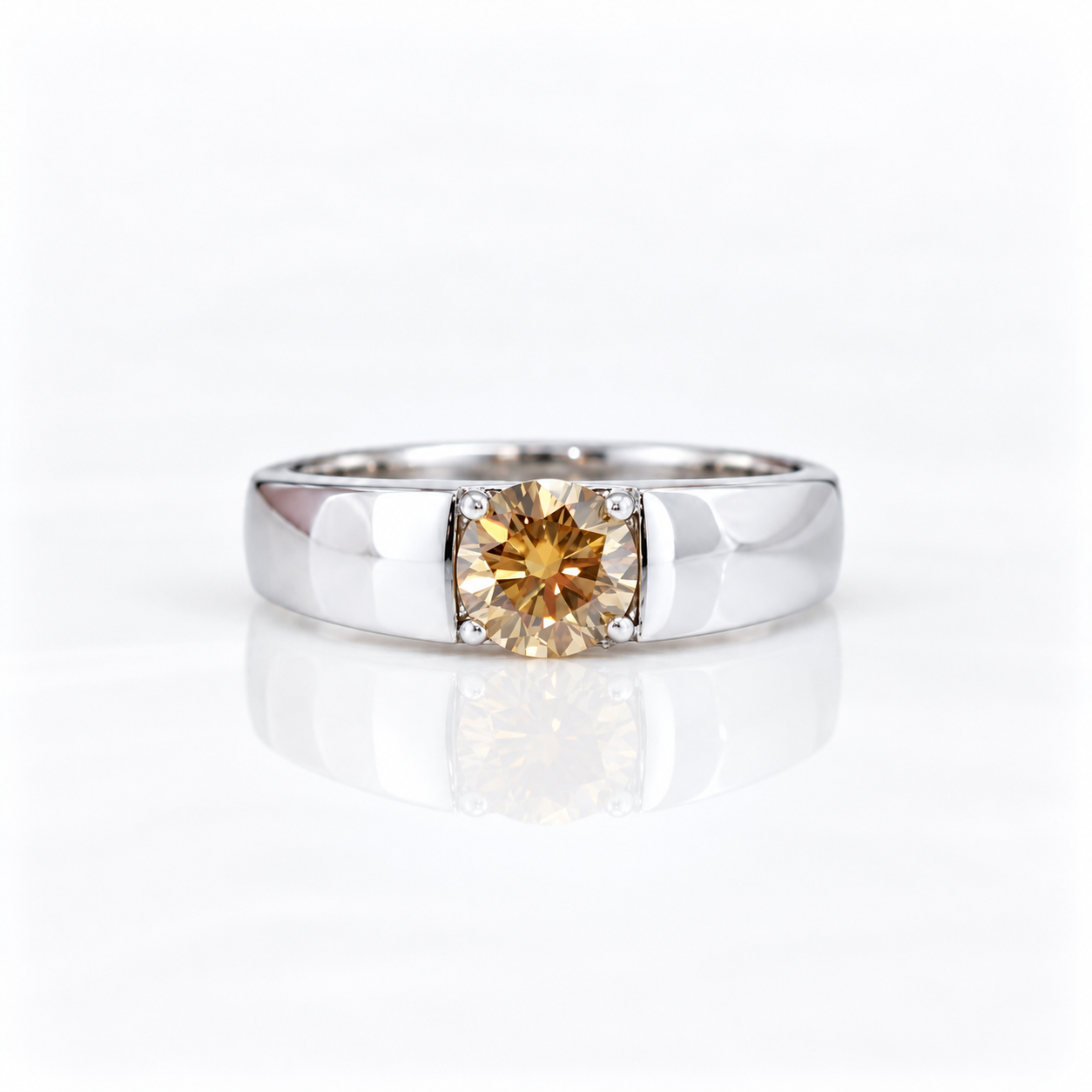 2 Carat Yellow Diamond Option Men's Wedding Ring-Black Diamonds New York
