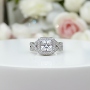 2 Pcs Princess Cut Diamond Engagement Ring-Black Diamonds New York