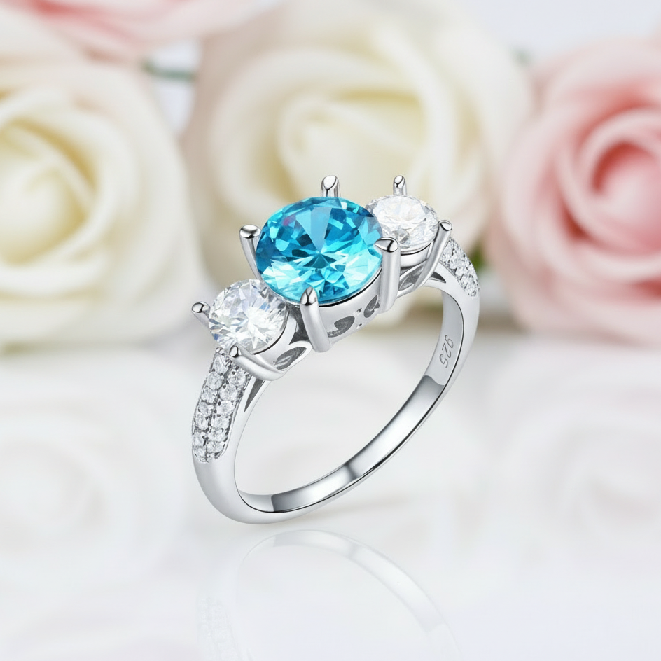 2.0 Ct 3-Diamond Vintage Style Ring-Black Diamonds New York