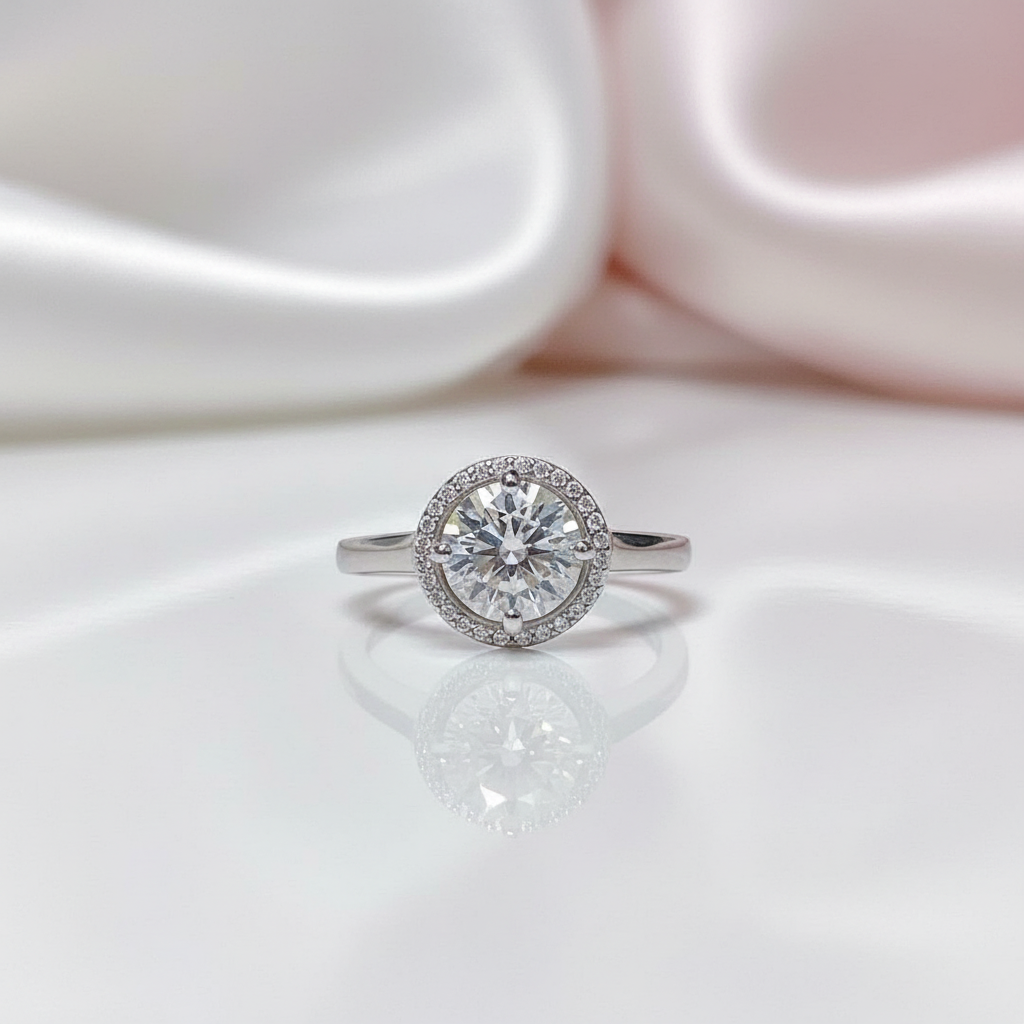 2ct 8mm Round Cut Diamond Option Engagement Ring-Black Diamonds New York