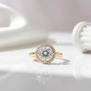2ct 8mm Round Cut Diamond Option Engagement Ring-Black Diamonds New York