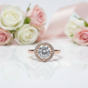 2ct 8mm Round Cut Diamond Option Engagement Ring-Black Diamonds New York