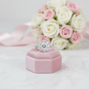 2ct 8mm Sun Flower Diamond Engagement Ring-Black Diamonds New York