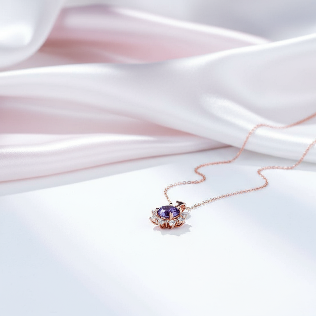 2.0 Ct Round Alexandrite Pendant Necklace-Black Diamonds New York