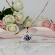 2.0 Ct Round Alexandrite Pendant Necklace-Black Diamonds New York