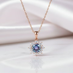 2.0 Ct Round Alexandrite Pendant Necklace