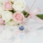 2.0 Ct Round Alexandrite Pendant Necklace-Black Diamonds New York