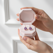 2ct Amethyst 14k Rose Gold Drop Dangle Earrings-Black Diamonds New York