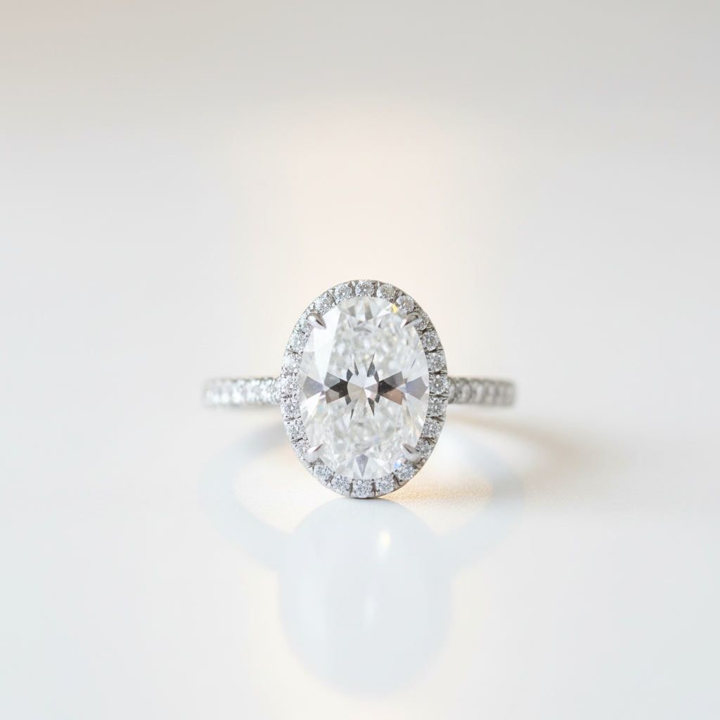 2.0 Ct D Color Oval Cut Diamond Option Engagement Ring-Black Diamonds New York