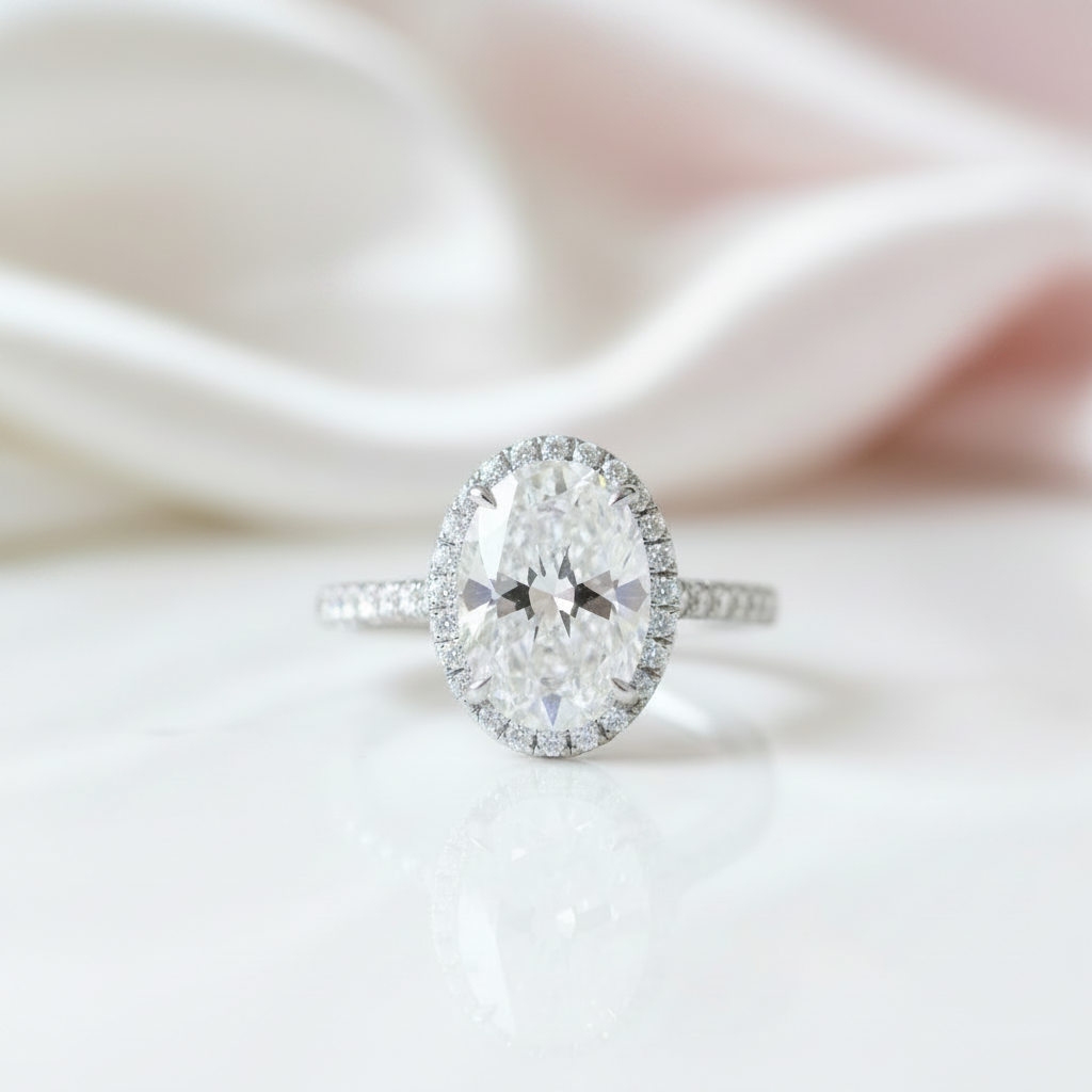 2.0 Ct D Color Oval Cut Diamond Option Engagement Ring-Black Diamonds New York