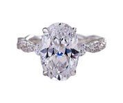 2ct Halo Oval Cut Diamond Option Engagement Ring-Black Diamonds New York