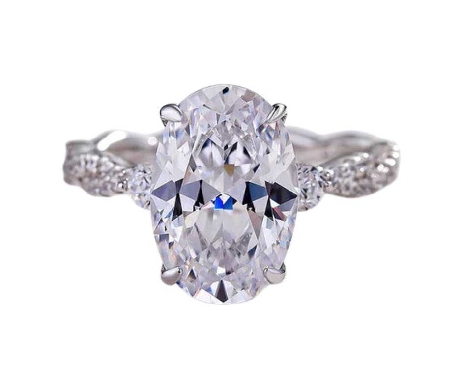 2ct Halo Oval Cut Diamond Option Engagement Ring-Black Diamonds New York