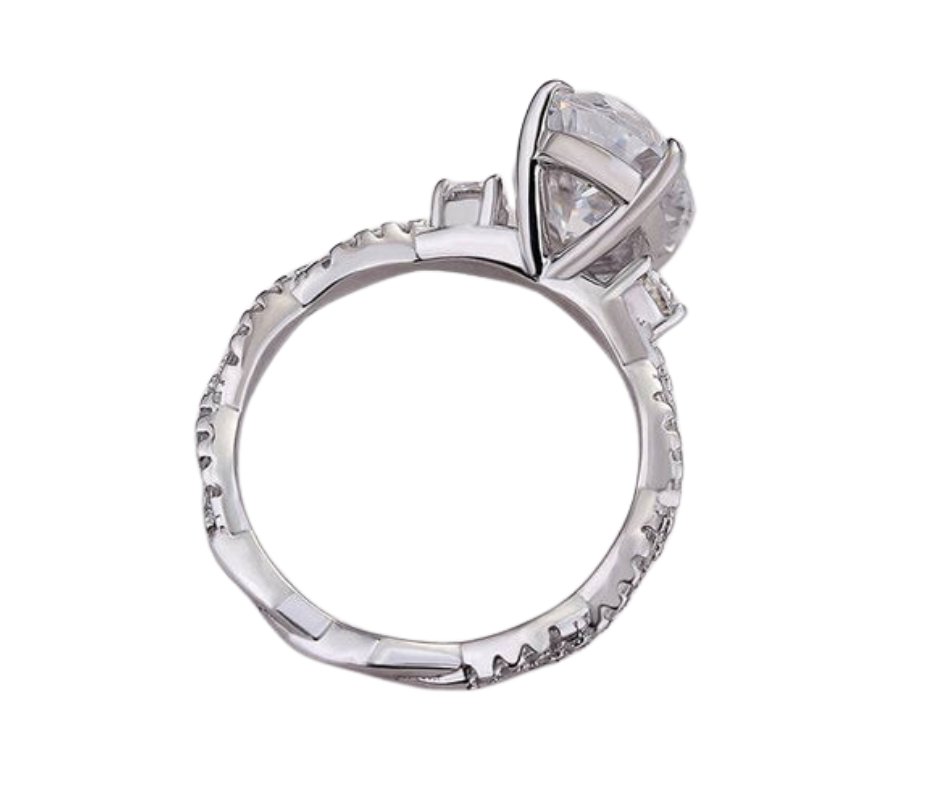 2ct Halo Oval Cut Diamond Option Engagement Ring-Black Diamonds New York