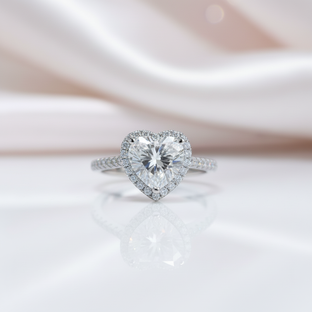 2ct Heart Cut D Color Diamond Option Romantic Engagement Ring-Black Diamonds New York