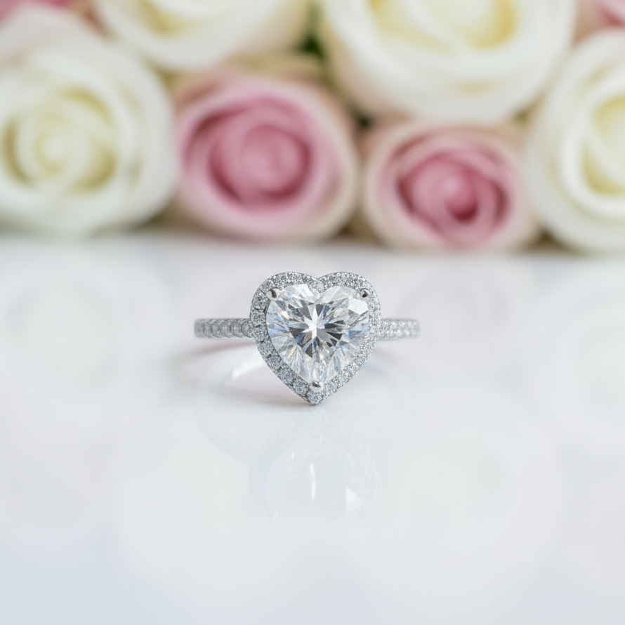 2ct Heart Cut D Color Diamond Romantic Engagement Ring-Black Diamonds New York