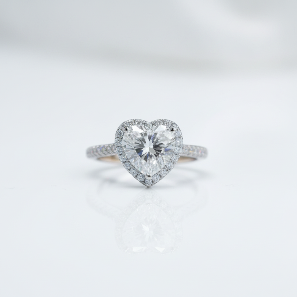 2ct Heart Cut D Color Diamond Option Romantic Engagement Ring-Black Diamonds New York