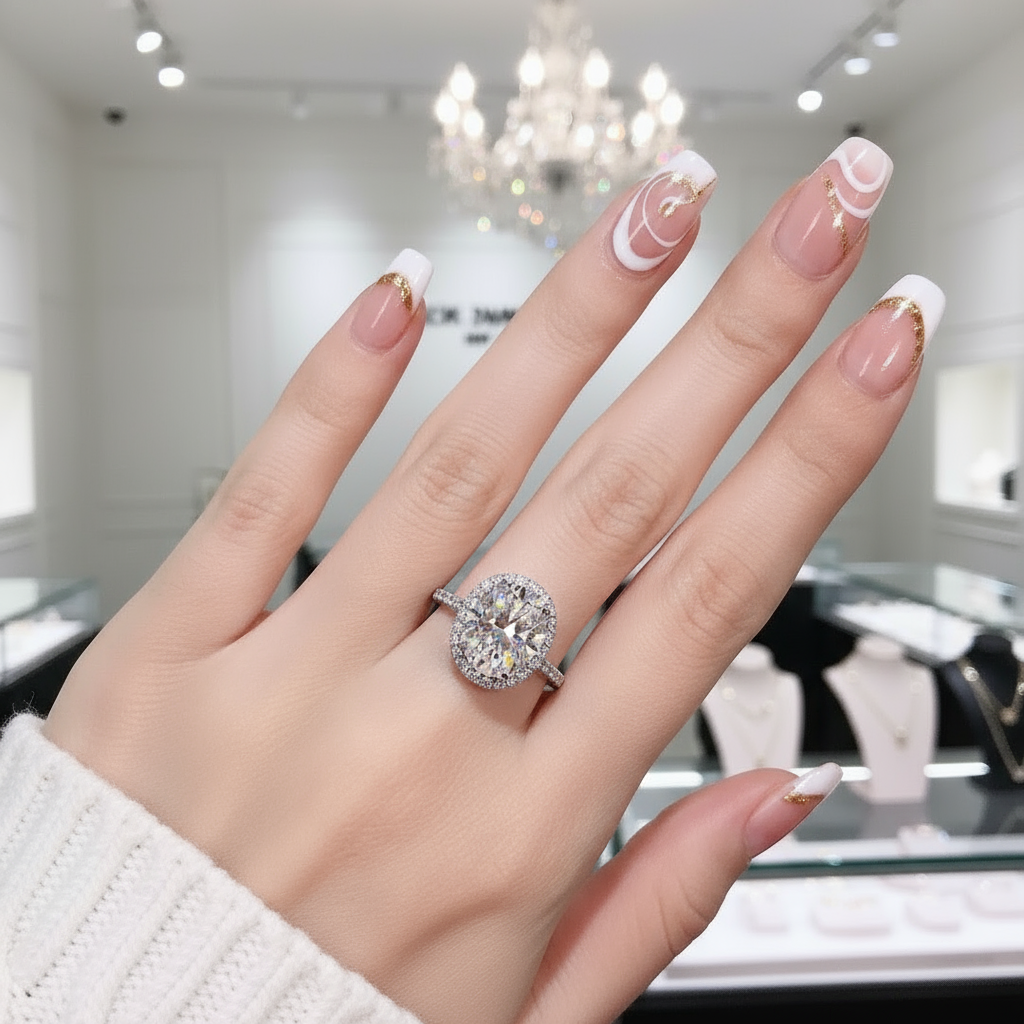 2ct Oval Diamond Wedding Ring-Black Diamonds New York